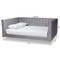 Baxton Studio Oksana Modern Glam and Luxe Light Grey Velvet Fabric and Gold Finished Queen Size Daybed 174-10983-Zoro - alternate 3